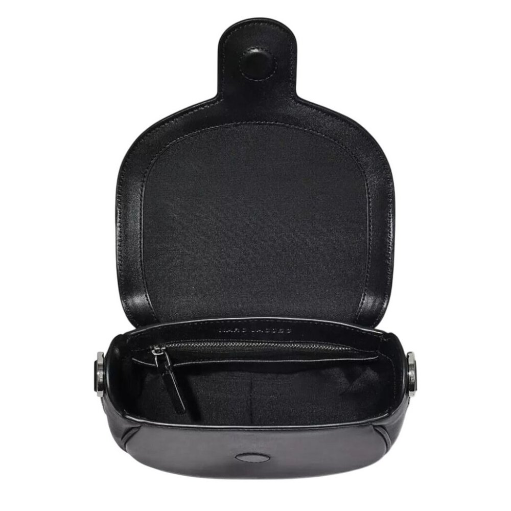 NEW W/ DUSTABG Marc Jacobs The Covered J Marc Saddle Bag Crossbody Black Leather - Picture 8 of 9